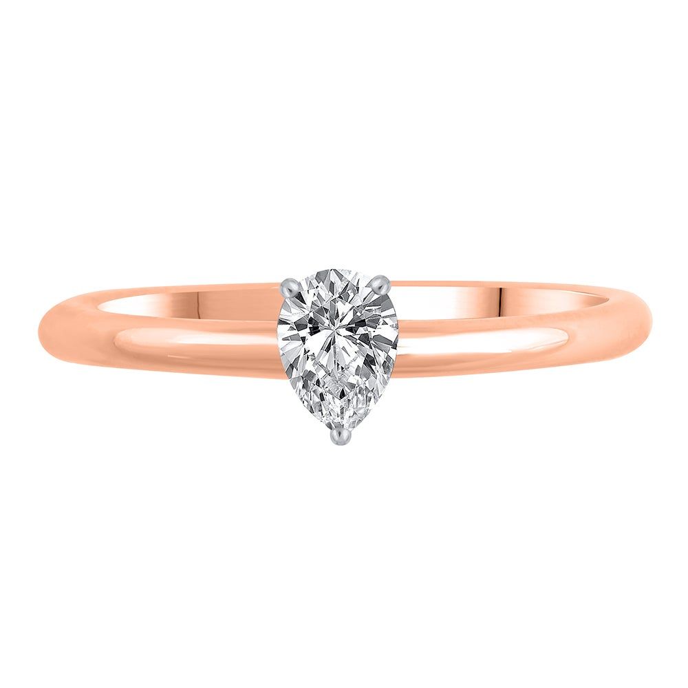 Lab Grown Diamond Pear-Shaped Solitaire Engagement Ring 14K Rose Gold (3/4 ct.)
