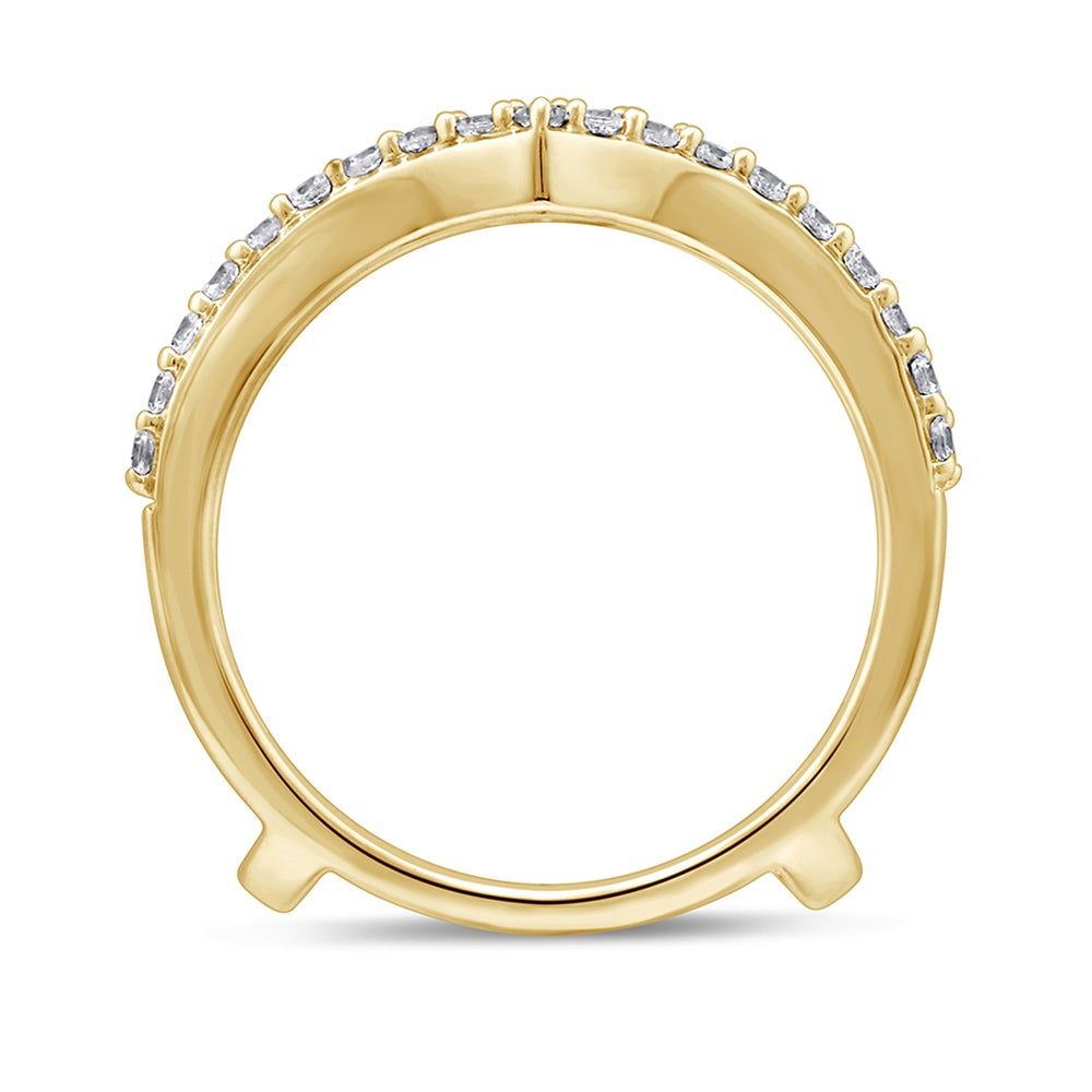 Diamond Enhancer Ring with Chevron Frame 14K Yellow Gold (1/2 ct. tw.)