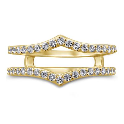 Diamond Enhancer Ring with Chevron Frame 14K Yellow Gold (1/2 ct. tw.)
