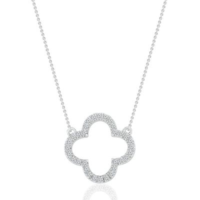 Diamond Clover Necklace in Sterling Silver (1/10 ct. tw.)