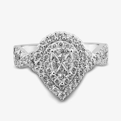 Pear-Shaped Diamond Engagement Ring Limited Edition 14K White Gold (1 1/4 ct. tw.)