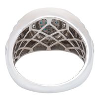Menâs Blue Diamond Ring with Halo Sterling Silver (1/2 ct. tw.)