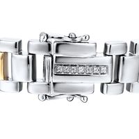Menâs Diamond Link Bracelet in Sterling Silver, 8.5" (1/7 ct. tw.)