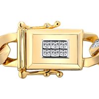 Menâs Diamond Curb Chain Necklace in 10K Yellow Gold, 22" (1/4 ct. tw.)