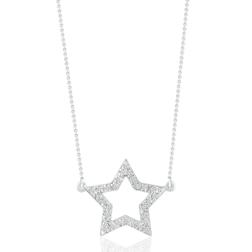 Diamond Accent Star Necklace in Sterling Silver