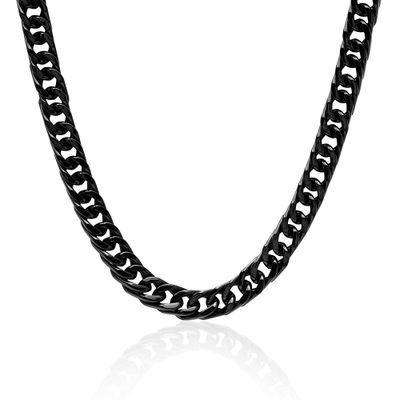Menâs Curb Chain in Black Ion-Plated Stainless Steel, 24"