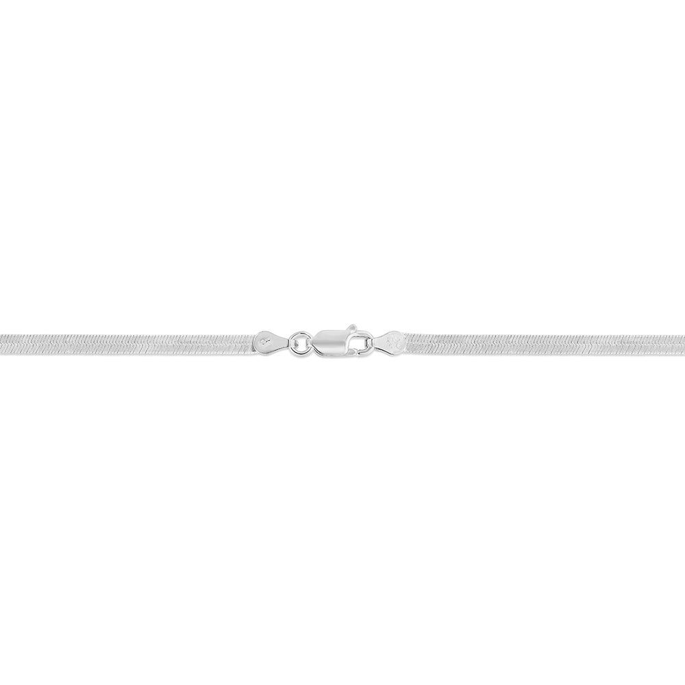 Herringbone Chain Necklace in Sterling Silver, 3mm, 18"