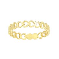 Stacking Ring with Heart Cut-Outs in 14K Yellow Gold