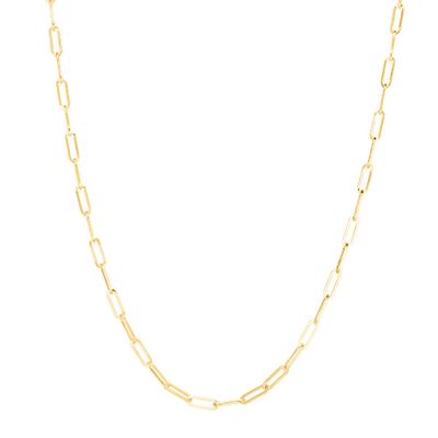 Paperclip Chain Necklace in 14k yellow gold, 3mm, 18â