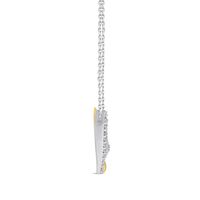 Lab Grown Diamond Smile Necklace in 10K White & Yellow Gold (1/4 ct. tw.)