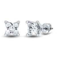 Lab Grown Diamond Stud Earrings with Princess-Cut in 14K white gold (2 ct. tw.)