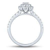 Oval Diamond Pave Engagement Ring 14K White Gold (1 ct. tw.)
