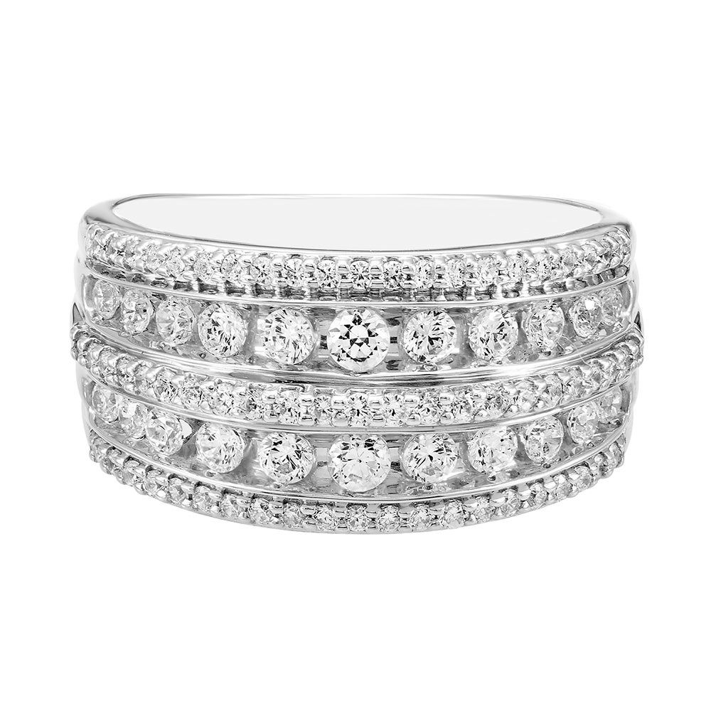 Wide Diamond Wedding Band 10K White Gold (1 ct. tw.)