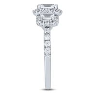 Lab Grown Diamond Three-Stone Emerald-Cut Engagement Ring 14K White Gold (1 1/2 ct. tw.)