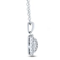 Lab Grown Diamond Pendant with Round Cluster in 14K White Gold (5/8 ct. tw.)