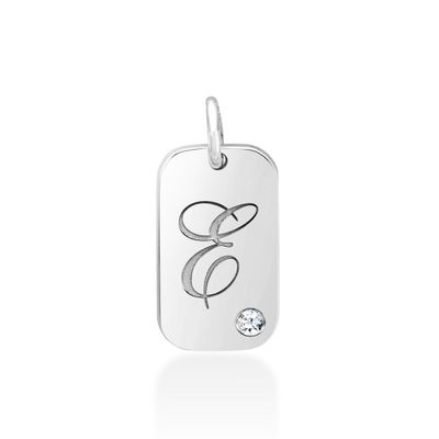 Personalized Tag with Diamond Accent in 10K Gold
