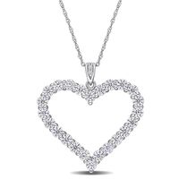 Moissanite Heart Pendant in Sterling Silver (2 2/5 ct. tw.)