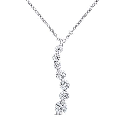Moissanite Journey Pendant in Sterling Silver (1 1/2 ct. tw.)