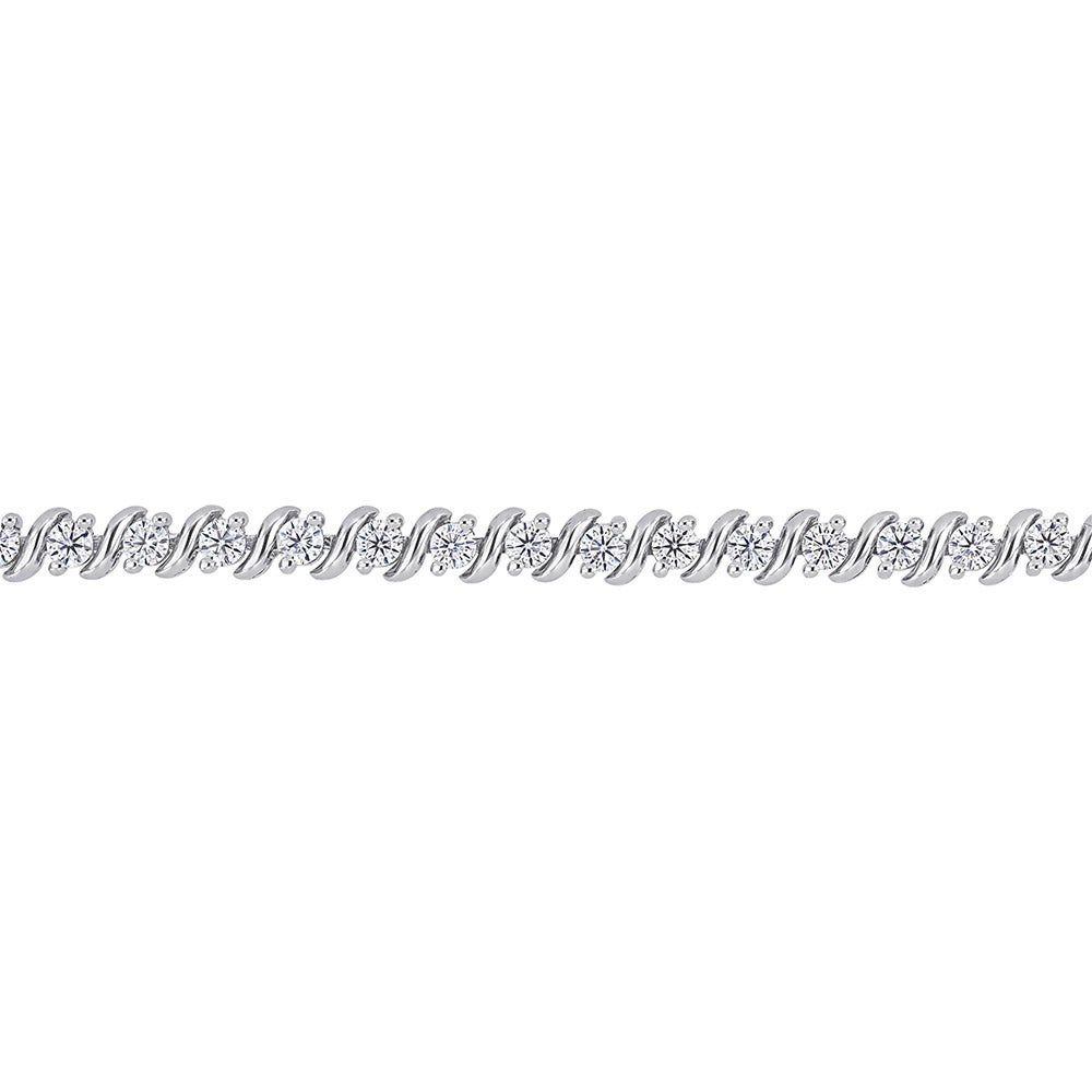 Moissanite Tennis Bracelet with âSâ Links in Sterling Silver (2 3/4 ct. tw.)