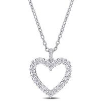 Moissanite Heart Pendant in Sterling Silver (3/5 ct. tw.)