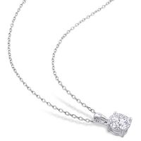 Moissanite Solitaire Pendant in Sterling Silver (1 ct.)