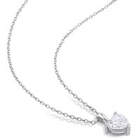 Moissanite Pendant Heart in Sterling Silver (1 ct.)