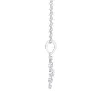 Snowflake Pendant with Diamond Accent in Sterling Silver