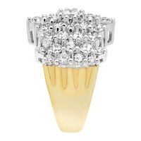 Wide-Band Diamond Cluster Ring 14K Yellow & White Gold (3 ct. tw.)