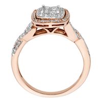 Quad Princess-Cut Diamond Engagement Ring with Twisted Band 10K Rose Gold (1/2 ct. tw.)