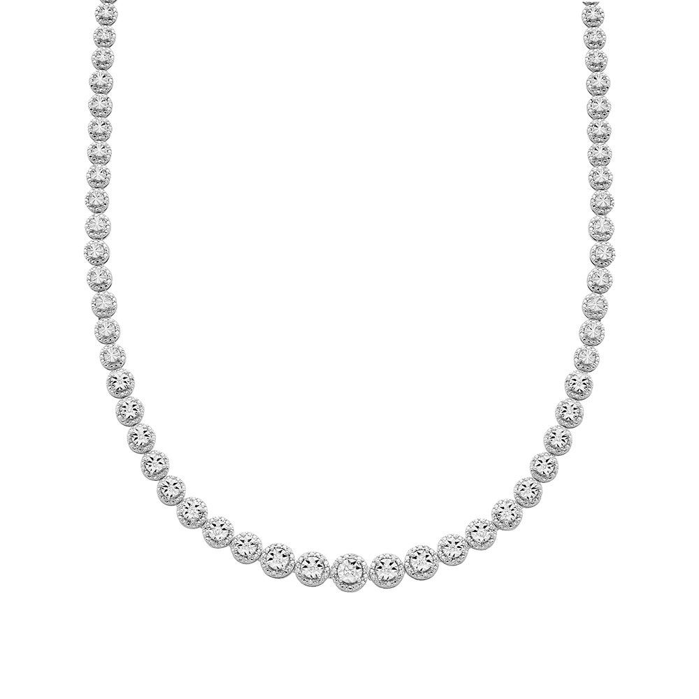 Graduated Diamond Tennis Necklace in Sterling Silver (1/2 ct. tw.)