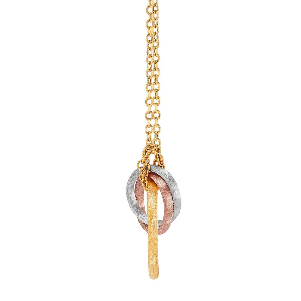 Trinity Necklace in 14K Yellow, White & Rose Gold