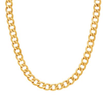 Curb Chain Necklace in 10K Yellow Gold, 8.8mm, 22â