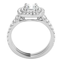 Lab Grown Diamond Bridal Set with Double Halo 14K White Gold (2 ct. tw.)