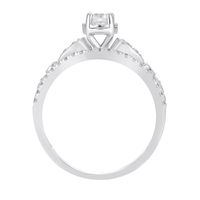 Illusion-Setting Diamond Engagement Ring with Ornate Band 10K White Gold (5/8 ct. tw.)