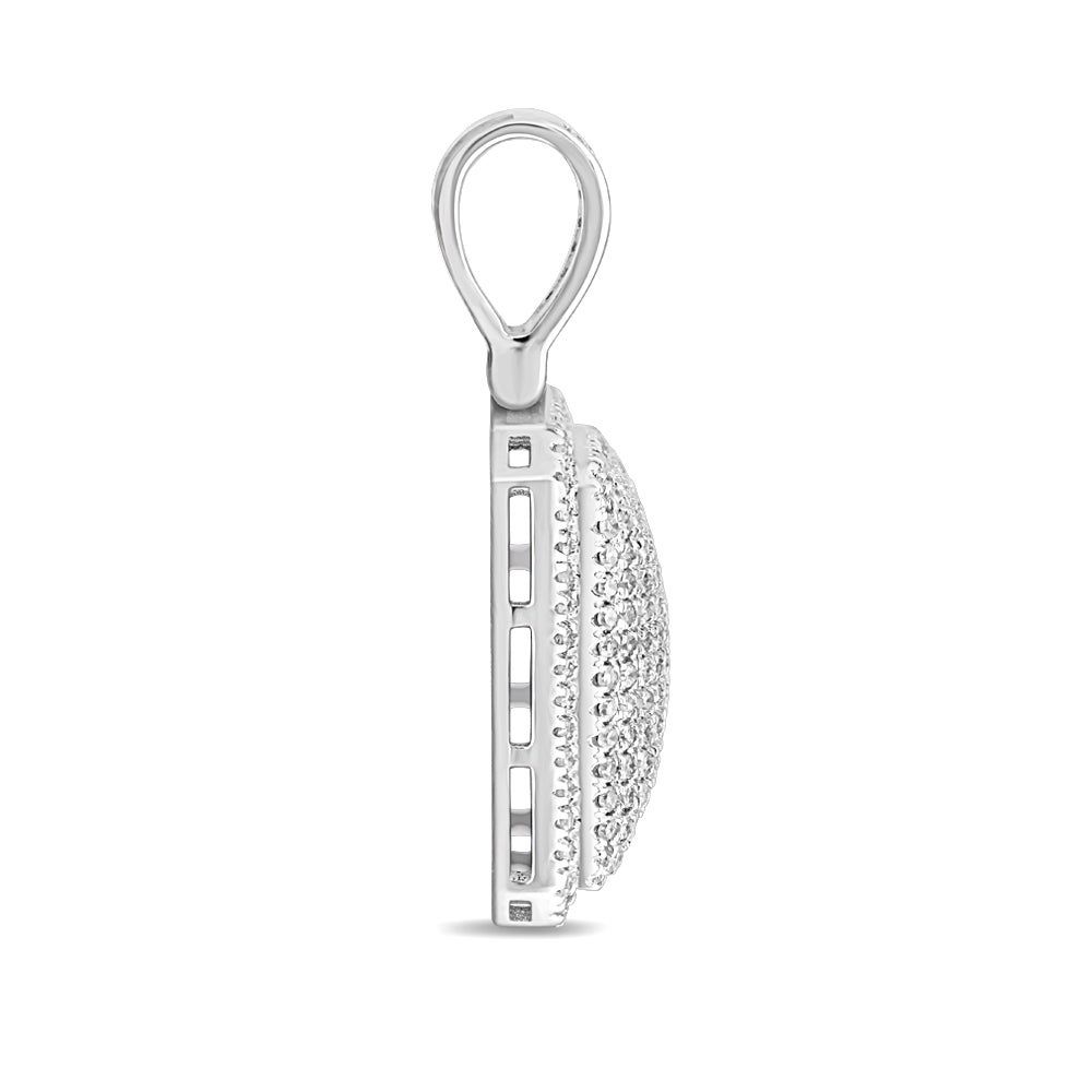 Menâs Diamond Charm Tag in Sterling Silver (1/2 ct. tw.)