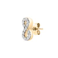 Single Stud Earring with Diamond Infinity Symbol in 10K Gold