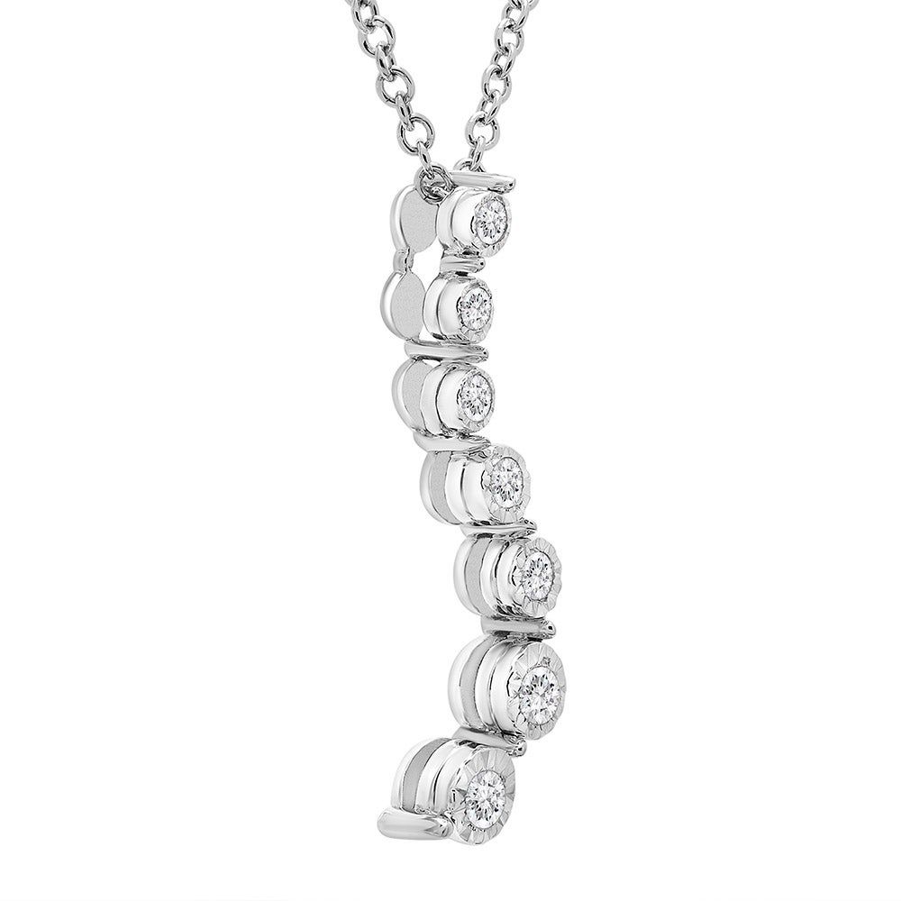 Journey Diamond Pendant in Sterling Silver (1/10 ct. tw.)