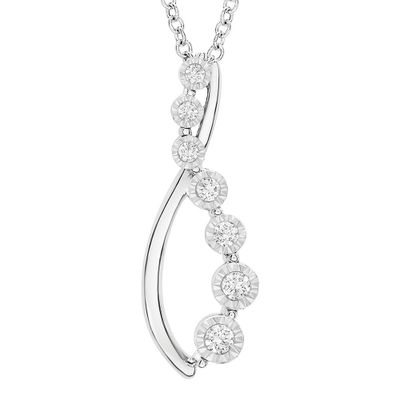 Diamond Journey Swirl Pendant in Sterling Silver (1/10 ct. tw.)