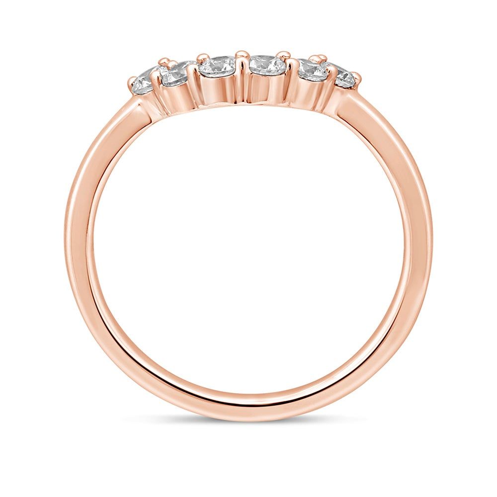 Contour Wedding Band with Diamond Crescent 14K Rose Gold (1/3 ct. tw.)