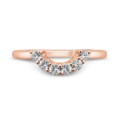 Contour Wedding Band with Diamond Crescent 14K Rose Gold (1/3 ct. tw.)
