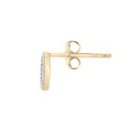 Single Diamond Stud Earring with Open Circle in 10K Yellow Gold