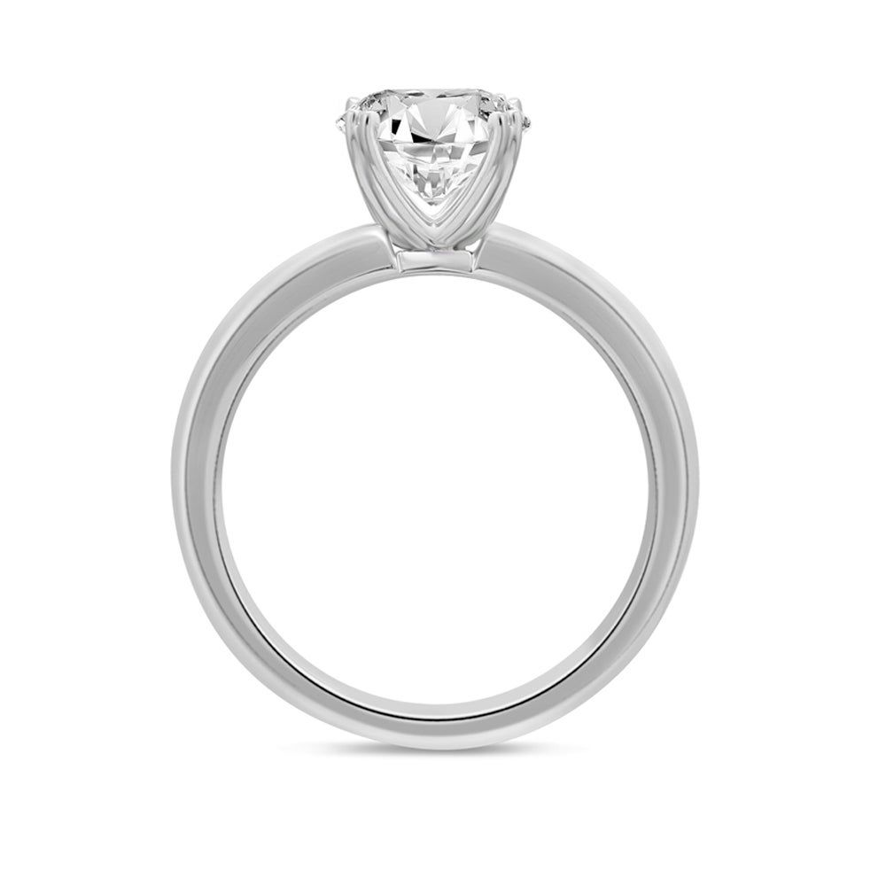 Lab Grown Diamond Round Solitaire Engagement Ring 14K White Gold (1 ct