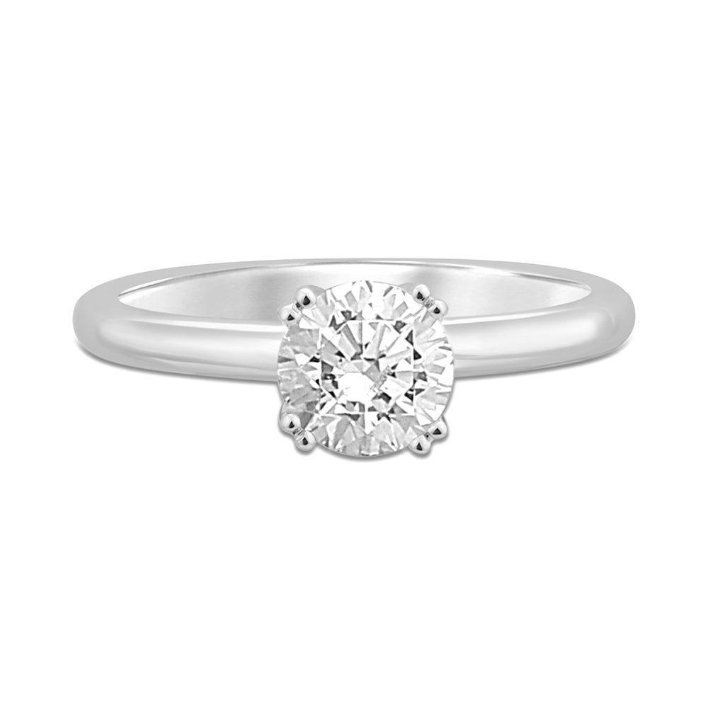 Lab Grown Diamond Round Solitaire Engagement Ring 14K White Gold (1 ct