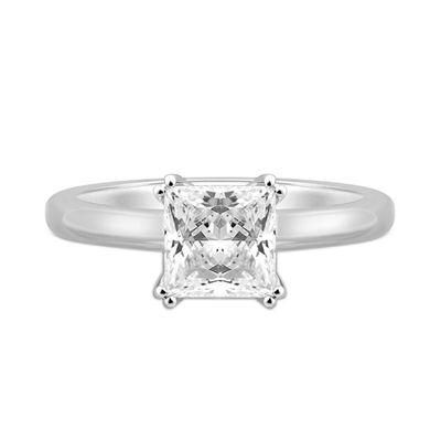 Lab Grown Diamond Princess-Cut Solitaire Engagement Ring 14K White Gold (1 1/ ct