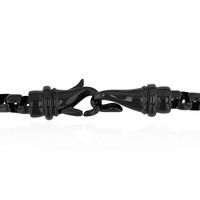 Menâs Box Chain Necklace in Black Ion-Plated Stainless Steel, 24â