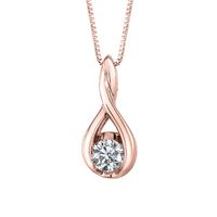 Diamond Pendant Twist in 14K Rose Gold