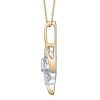 Three-Stone Diamond Pendant Swirl in 14K Gold (1/4 ct. tw