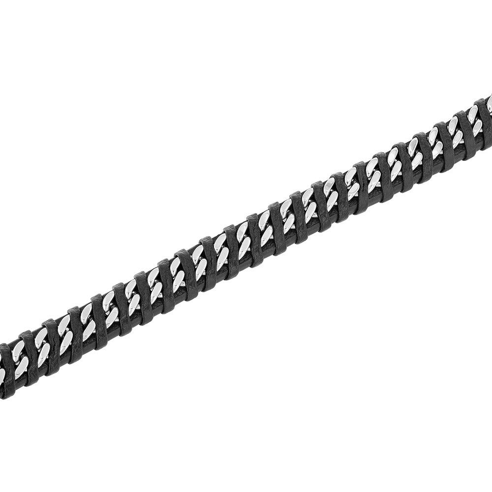 Menâs Braided Chain Bracelet in Stainless Steel