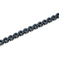 Menâs Link Bracelet in Blue & Black Ion-Plated Stainless Steel