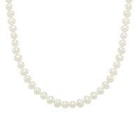 Pearl Necklace, Bracelet & Earrings Set in Sterling Silver, 6-7mm